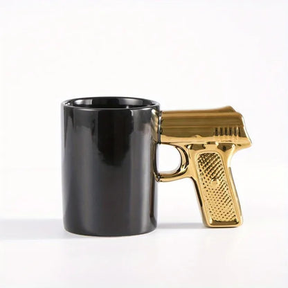 1pc Novelty Ceramic Coffee Mug With Pistol Handle Gun Mug Pistol Cup Coffee Cup Pistol Mug 3D Ceramic Coffee Mug Gift For Men