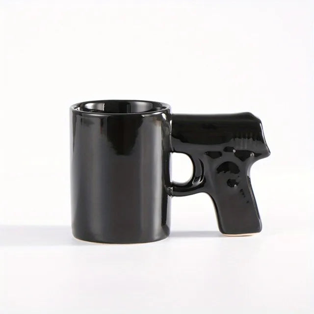 1pc Novelty Ceramic Coffee Mug With Pistol Handle Gun Mug Pistol Cup Coffee Cup Pistol Mug 3D Ceramic Coffee Mug Gift For Men