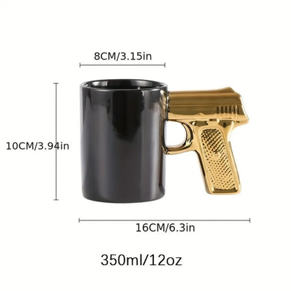 1pc Novelty Ceramic Coffee Mug With Pistol Handle Gun Mug Pistol Cup Coffee Cup Pistol Mug 3D Ceramic Coffee Mug Gift For Men